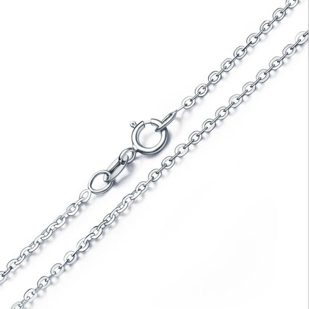 Sterling Silver Diamond Plum Blossom Flower Pendant Necklace for Women