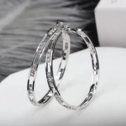 Gold Plating Inlay Zircon Big Ar Ring Senior Women Earrings Fashion and Personality