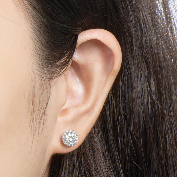 Round-Cut of 1 Carat Moissanite Studs Earrings