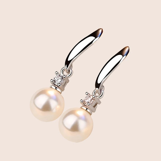 White Freshwater Pearl Studs in 925 Sterling Silver